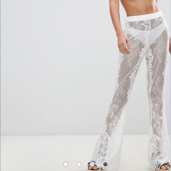 Bridal premium lace swim coverup trousers - Picture 2 of 3